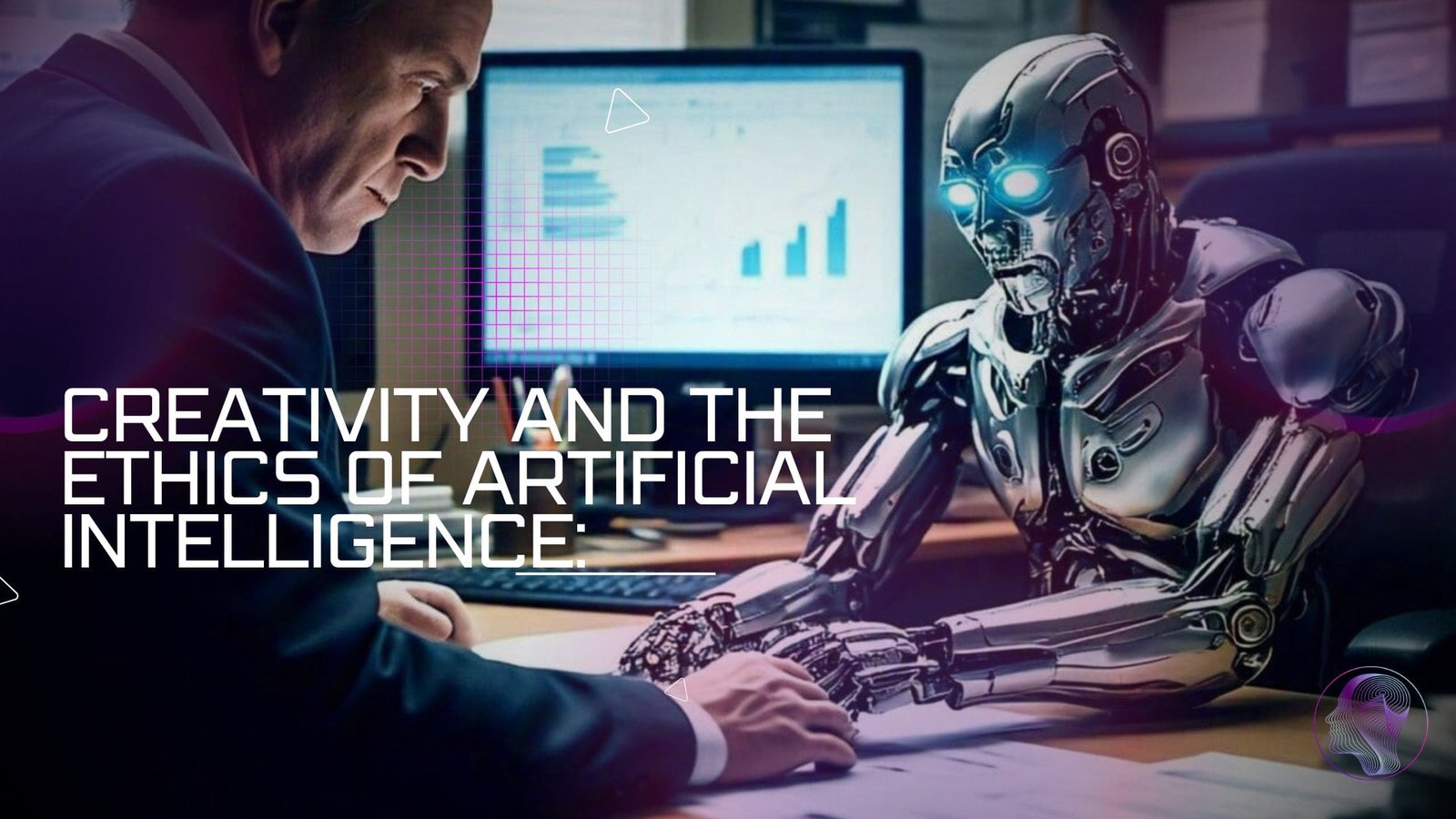 A creative depiction of artificial intelligence generating artwork, symbolizing the AI creativity debate.